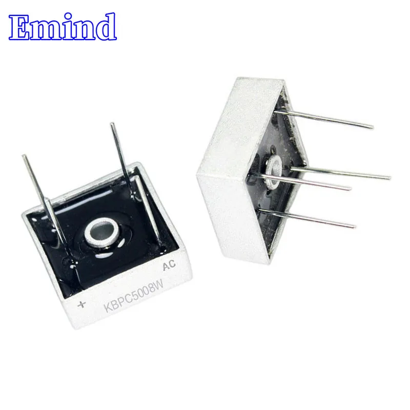 

2Pcs KBPC5008W Bridge Rectifier 50A/800V DIP-4 Square Bridge Cuttable Feet GBU Footprint Bridge Stack