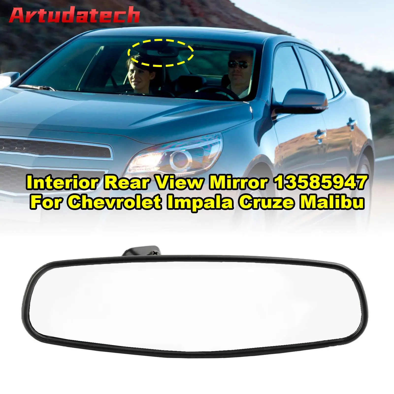 Artudatech Interior Rear View Mirror 13585947 For Chevrolet Impala Cruze Malibu