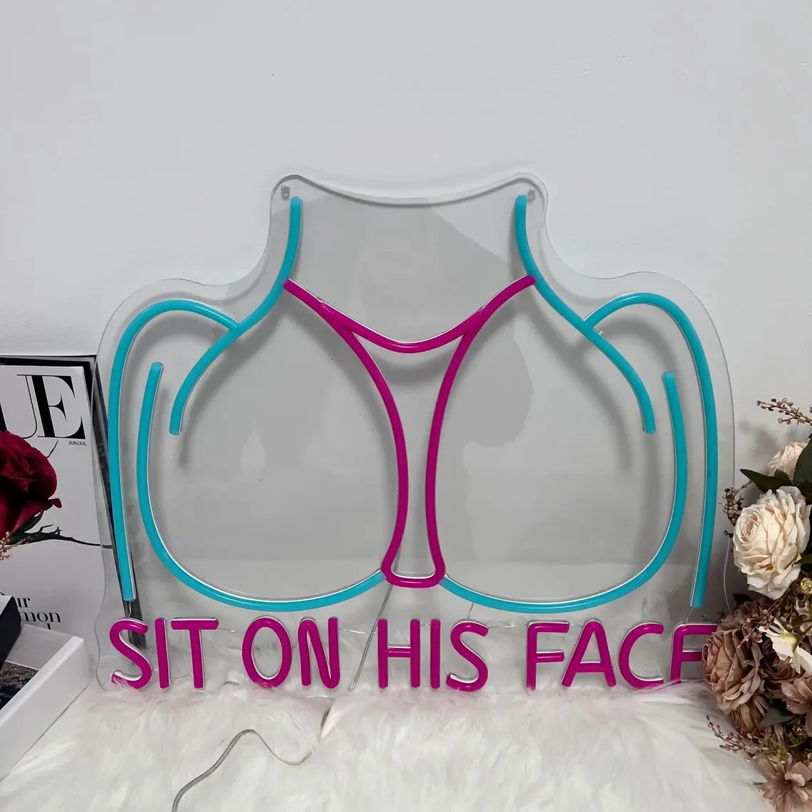 Sit On His Face Neon Sign, Smut Neon Sign, Woman Neon Light, Butt Neon Sign, Woman Body LED Sign, Bikini Girl LED Light, Lover G
