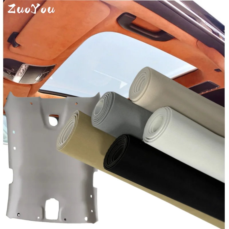 

Car Roof Cloth Interior Renovation Repair Non-Adhesive Car Mesh Fabric with Sponge Headliner Simple Operation DIY Decoration