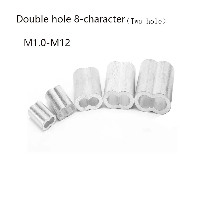 Manchon de sertissage en aluminium à un ou deux trous pour câble métallique, connecteur M1-M12, accessoire de quincaillerie