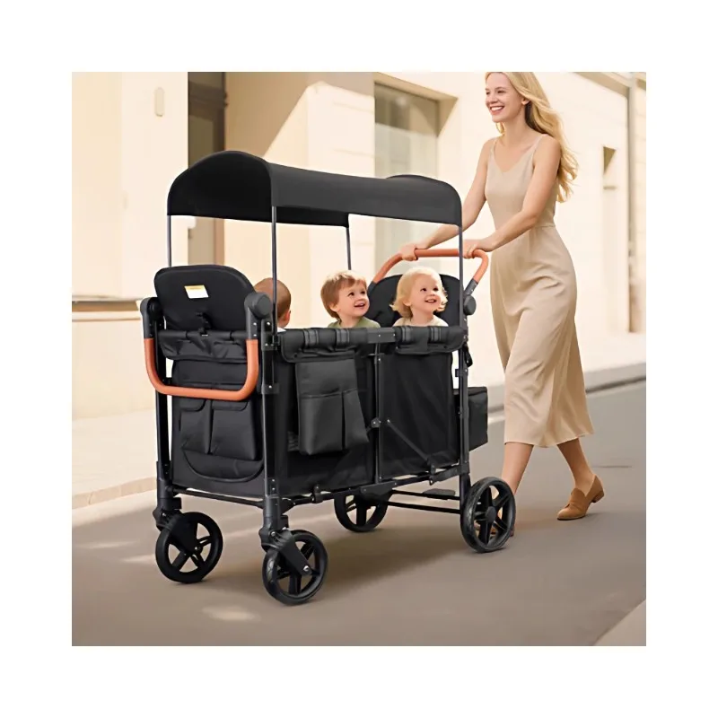 

Twin Baby Wagon Stroller Double Camping Pushchair One Click Fold Foldable Sit and Lie Multi Seat Kids Outdoor Travel Cart