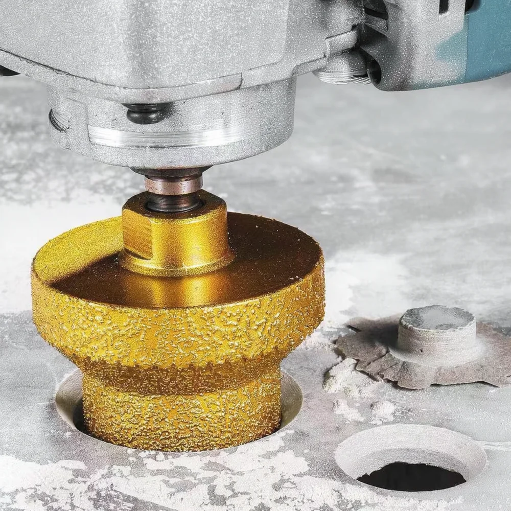 Diamond Brazed Step Drill Bit For Porcelain Tile Marble Granite Hole Opener Chamfering Tool Angle Grinder Masonry Parts