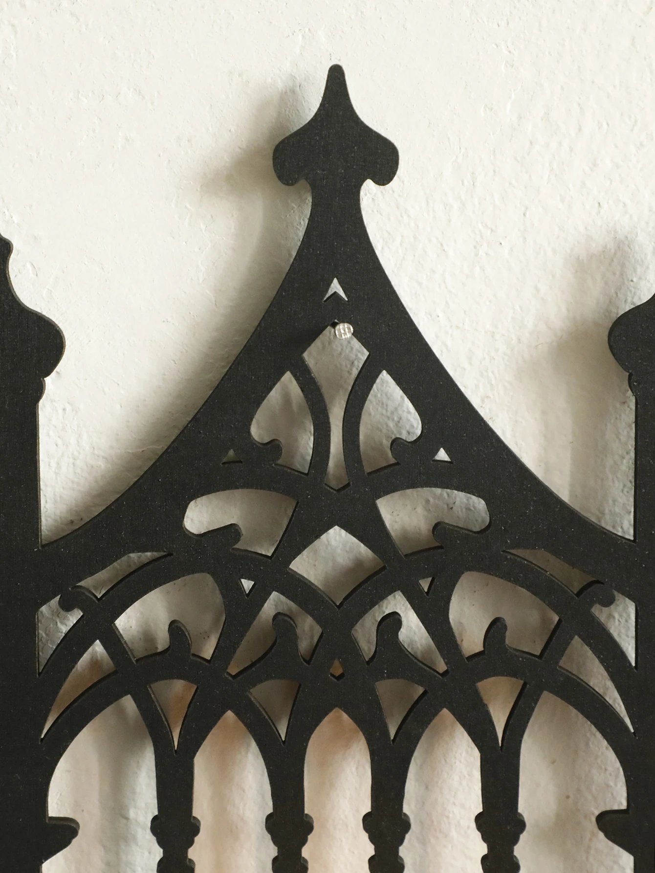 Black Gothic Wooden Shelf Wall Decor Hollow Vintage Fence shape Wall Hanging Decor Floating Shelves Crystal Holder Room Decor