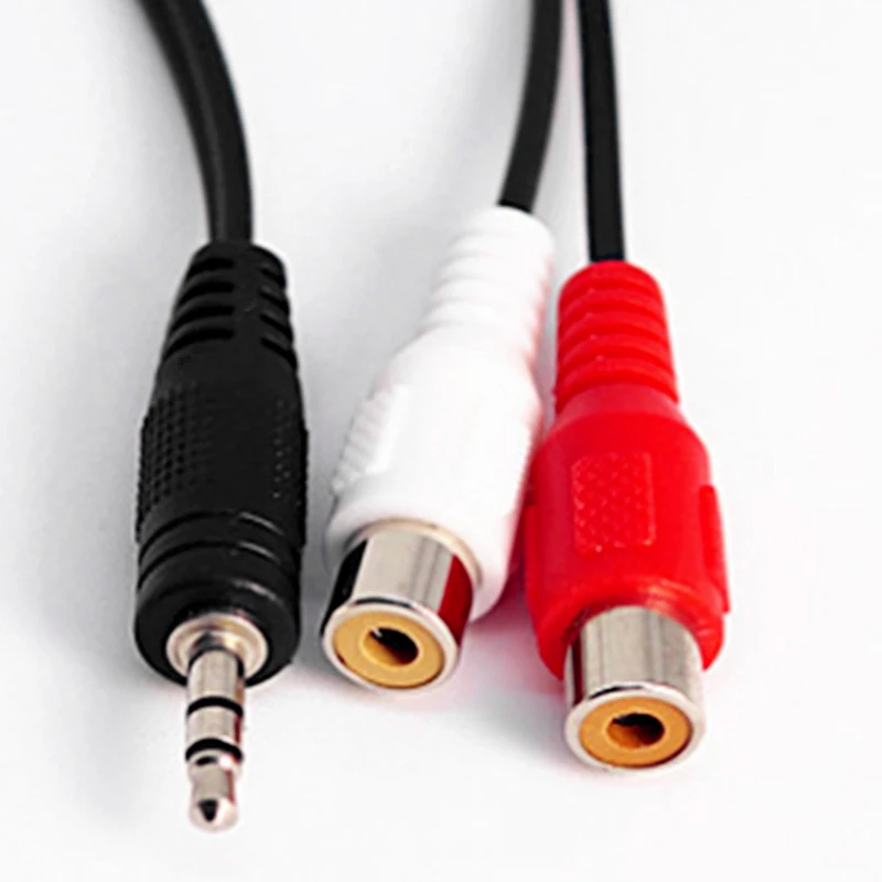 3.5mm Jack Aux to 2 RCA Audio Video Cable Stereo Y Splitter Cable AV Adapter 2RCA Cord Wire For PC DVD TV VCR Speakers Camera