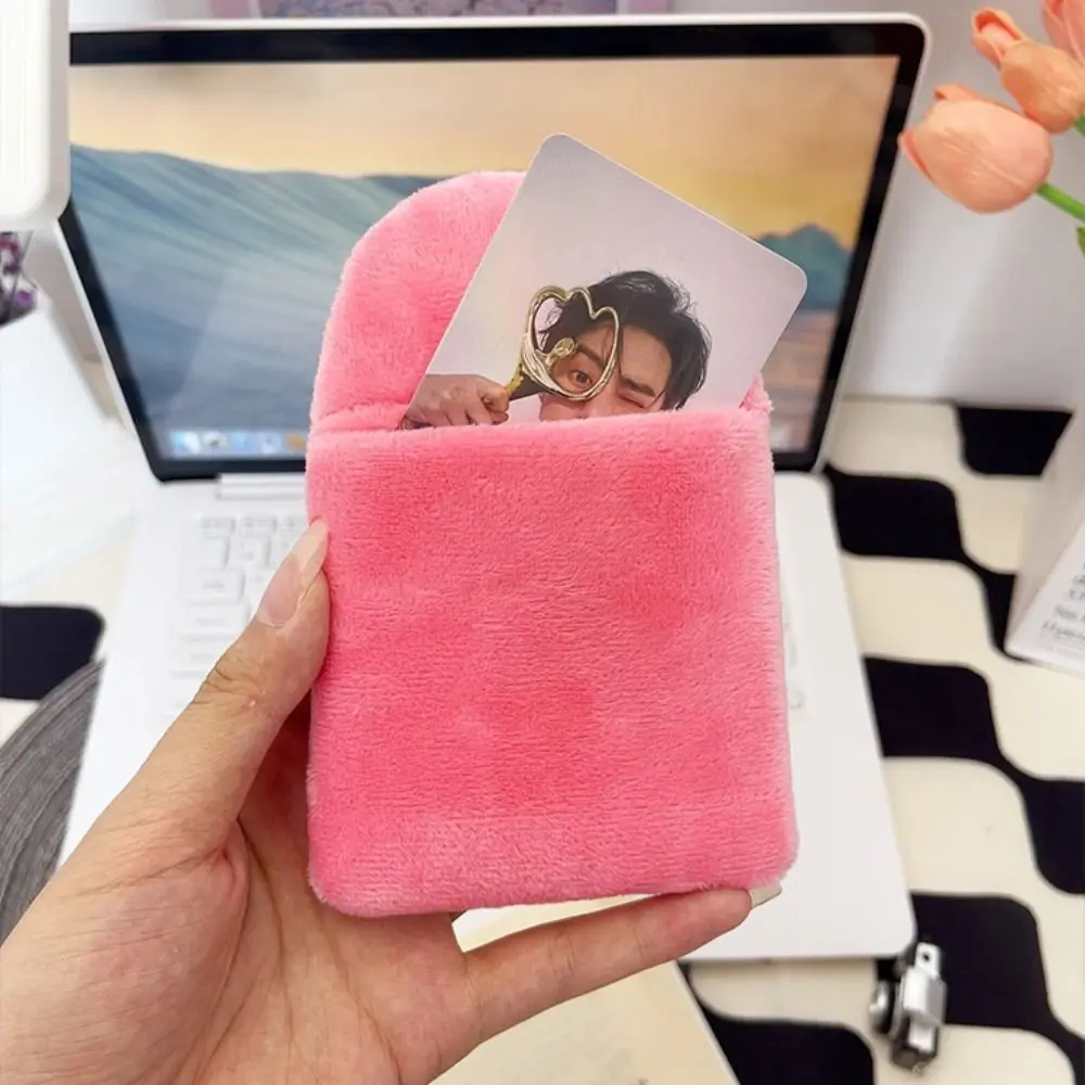 

Чехол для документов INS, мультяшный плюшевый держатель для карт, мягкий милый защитный чехол для фотографий, креативный милый чехол для кредитных карт, женский чехол