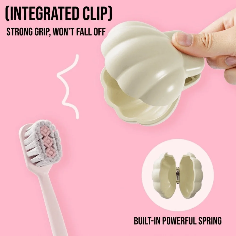 Universal Fit Toothbrush Head Cover Ventilated Spring Clasp Toothbrush Cover Clip-On Plastic Portable Toothbrush Cap