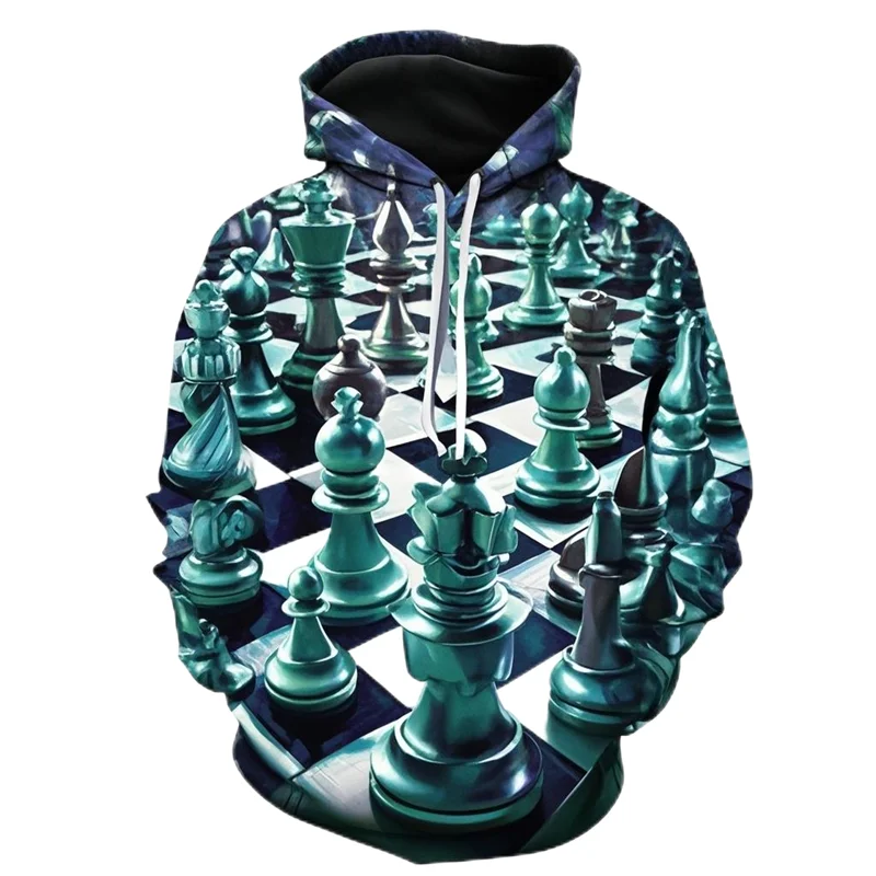 Fashion Chess 3D Printed Hoodie For Men Casual Hooded Long Sleeves Sweatshirt Cool Street Male Pullovers Female Clothing Hoody