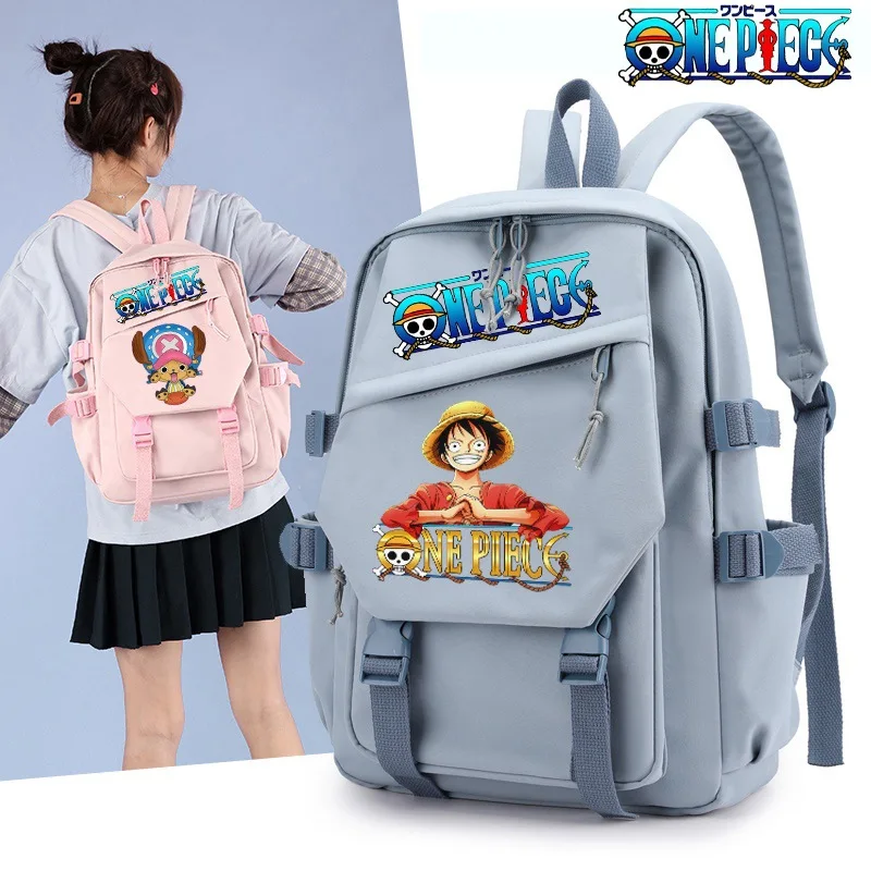 

One Piece Anime Print Backpack Korean Style School Bag for Kids Teens