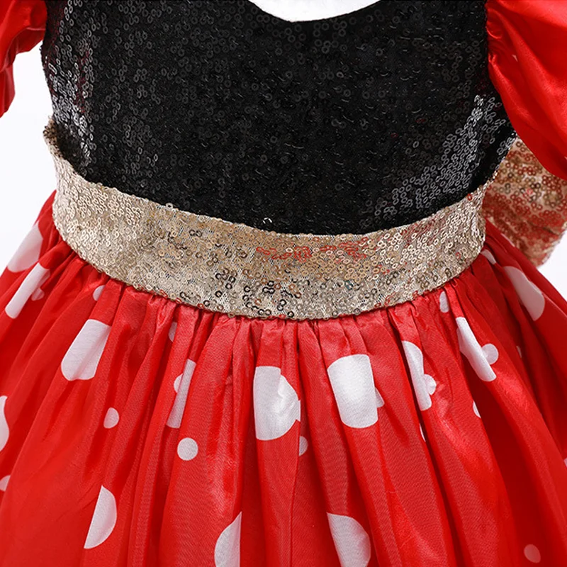 Dressy เด็กวัยหัดเดินสาวน้อย Polka Dots ชุดแฟนซีหูผม Hoop สําหรับเด็กฮาโลวีนเครื่องแต่งกายวันเกิด Party Dress Up ชุด