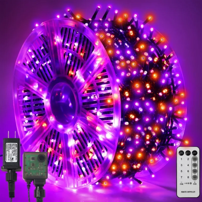 

1000 LED Halloween String Lights, 328 FT Green Wire LED Decorative Fairy Lights with Remote & 8 Modes, Waterproof for