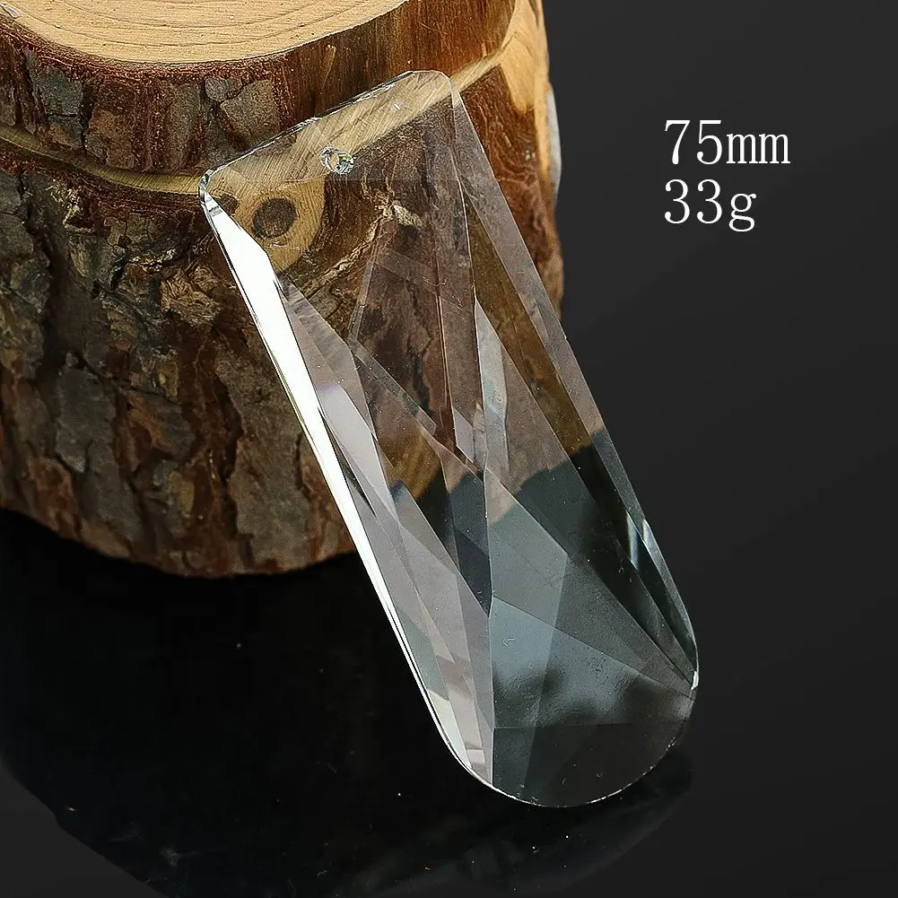 Camal 10PCS 76mm Faceted Glass Crystal Long Pendants Prisms Suncatcher Chandelier Lighting Parts Wedding Home Curtain Decor DIY