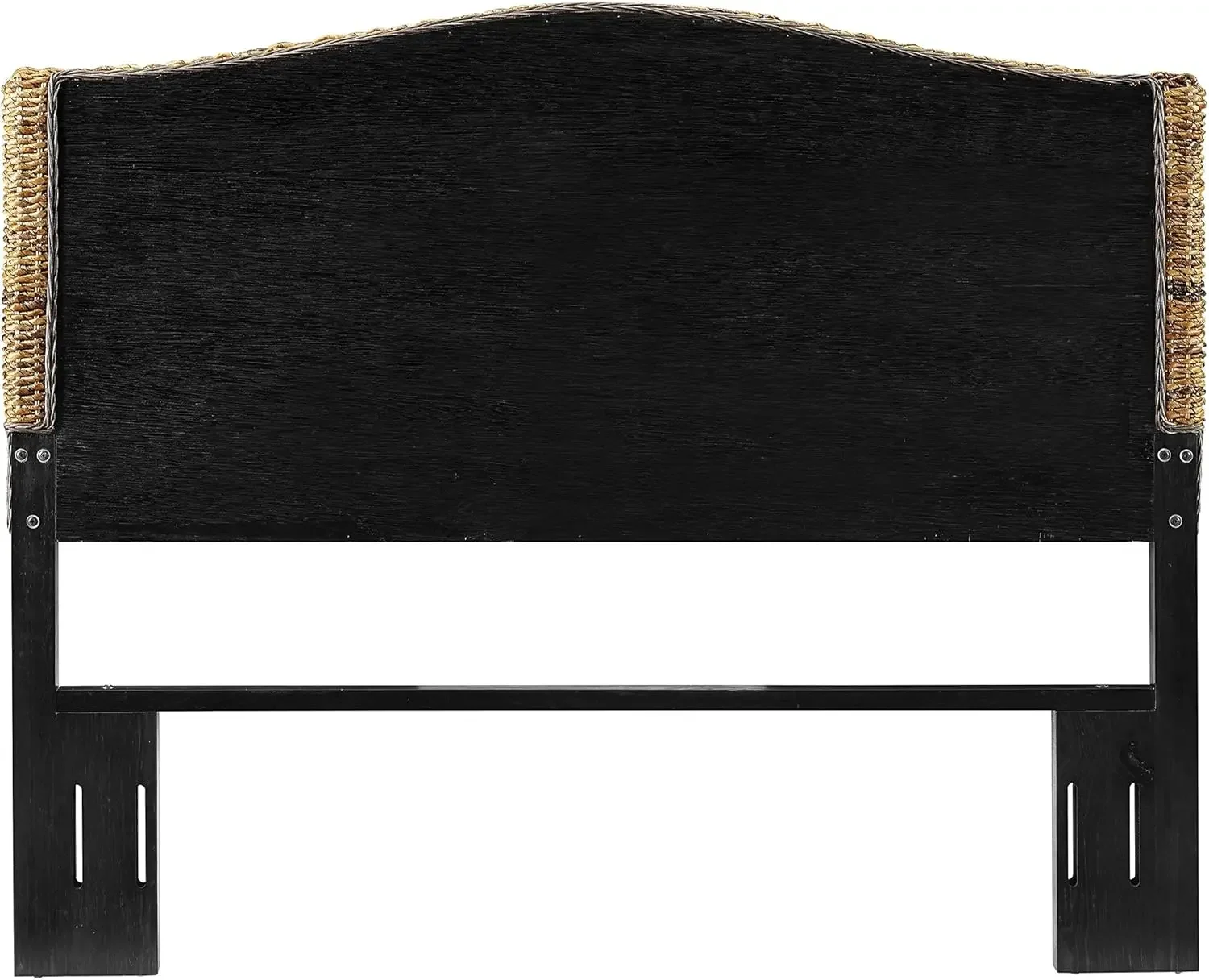 Serena Headboard,Black， Banana leaf weave with a natural finish，Designed to last with a sturdy steel frame