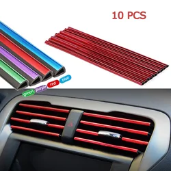 Universal 20cm Car Air Conditioner Outlet Trim Strips Decorative U Shape Moulding Decor Strips Car Styling