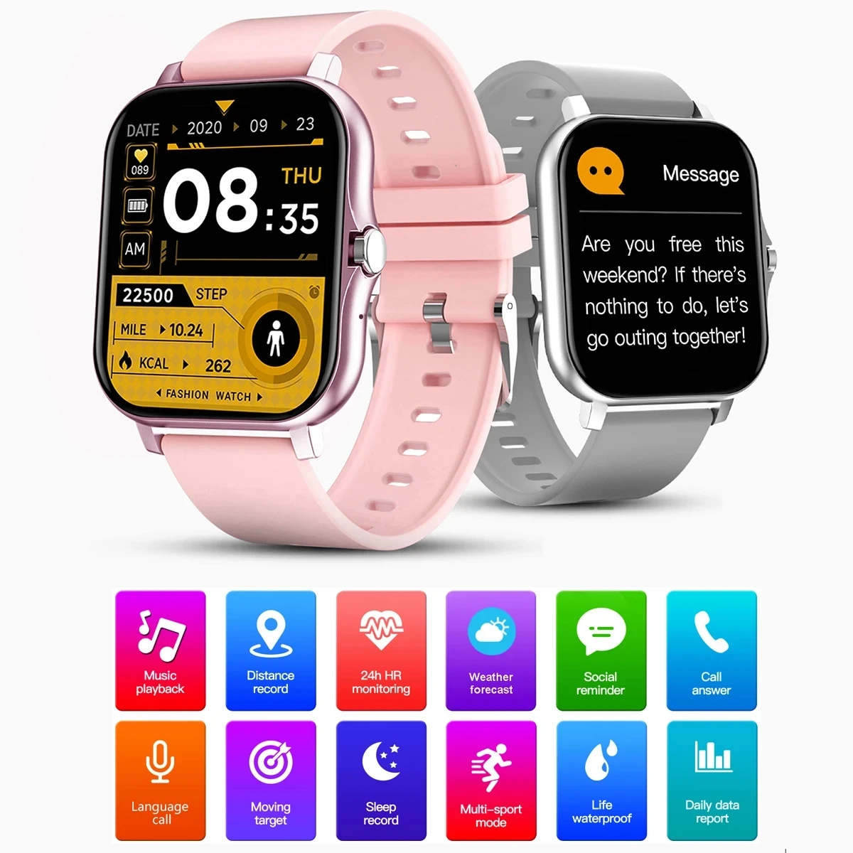 For Xiaomi Smart Watch 1.83\'\' Full Touch Screen Answer Call Sleep Monitor Fitness Women Men Smartwatch for Android IOS Gift 2024