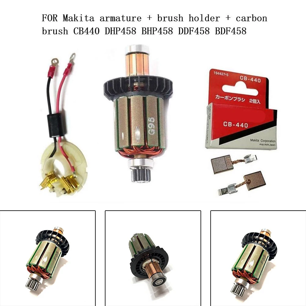 4 Phần Ứng Giá Treo Bàn Chải CB 440 Miếng Dán Carbon Cho Makita DDF458Z DF458D DHP458 BHP458 DDF458 BDF458 Công Cụ Điện Phụ Kiện