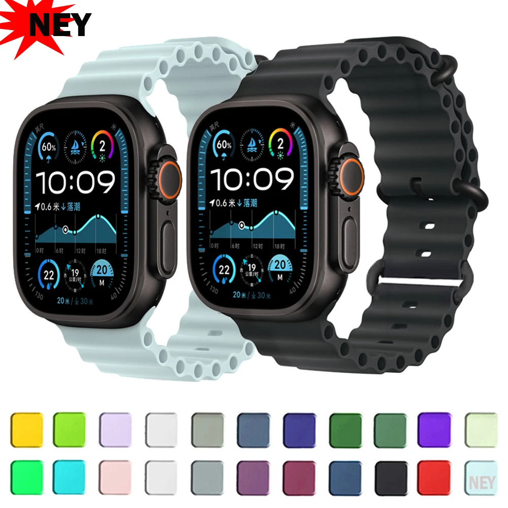 المحيط الأشرطة ل سوار ساعة يد آبل 44 مللي متر 40 مللي متر 45 مللي متر 49 مللي متر 41 مللي متر 42 مللي متر 38 مللي متر 46 مللي متر الأسود سوار iWatch سلسلة 7 6 3 se 8 الترا 2 9 10