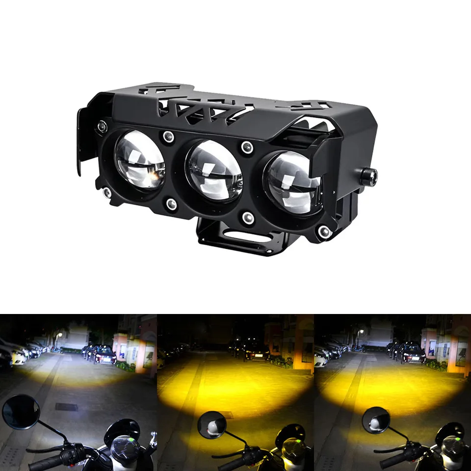 補助フォグライト,デュアルカラー,オートバイ,atv,SUV用のLEDヘッド
