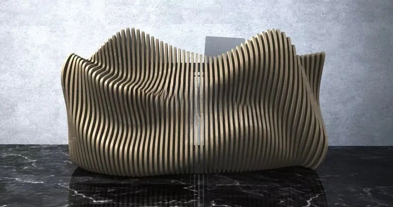 Parametrische Innenmöbel Design Art Bar Hotel Rezeption Rezeption