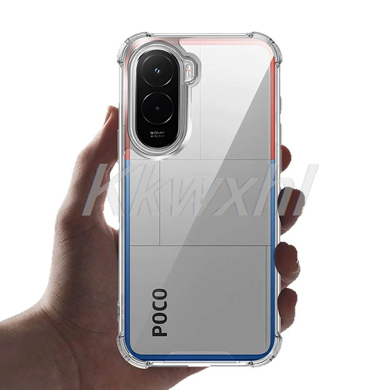 ل Xiaomi Poco M7 4G PocoM7 2025 XiaomiPocoM7 الهاتف الذكي الأصلي واقية الغطاء الخلفي لينة حافظة من البولي يوريثان