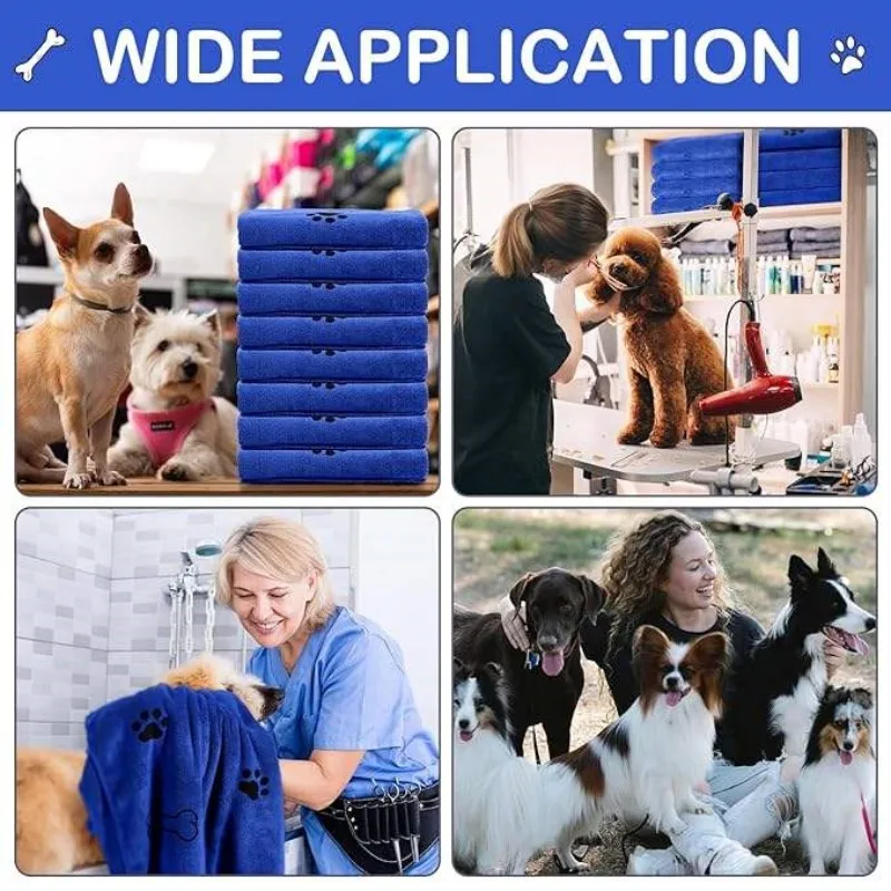Pet Towel Quick Dry Dog Towel Bath Robe Soft Fiber Absorbent Dog Cat Bath Towel Pet Cleaning Grooming Supplies
