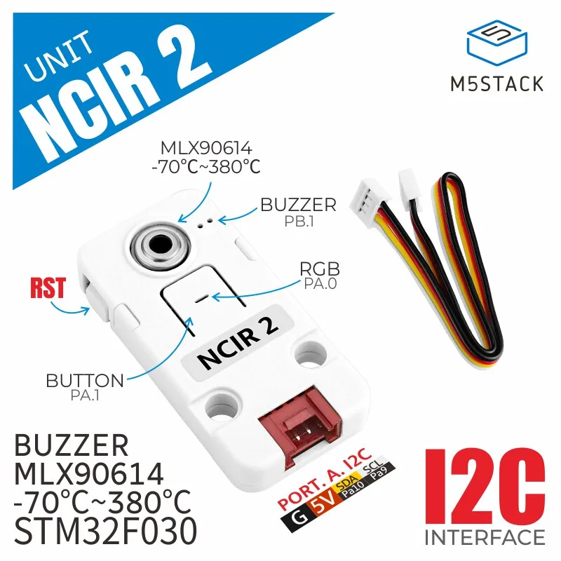 Official M5Stack NCIR2 Infrared Single-Point Temperature Sensor MLX90614 Non-Contact Temperature Measurement
