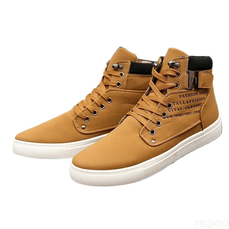 봄 신상 유행 다용도 남성 신발 캐주얼 편안한 하이탑 보드화 레트로 캐주얼 끈 운동화 남성 플랫 슈즈