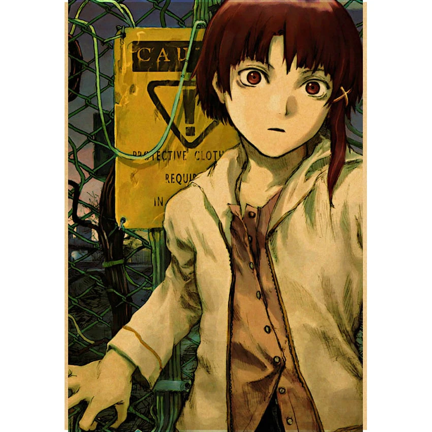 esperimenti seriali lain Poster Anime Wall Art Home Pittura decorativa Decorazione della camera dei bambini Adesivo da parete