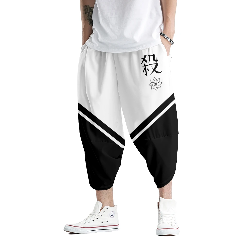

Shinazugawa Sanemi Style Kimono Traditional Pants Men Asian Clothing Bath Pant Boys Japanese Anime Yukata Trousers Cropped Pants