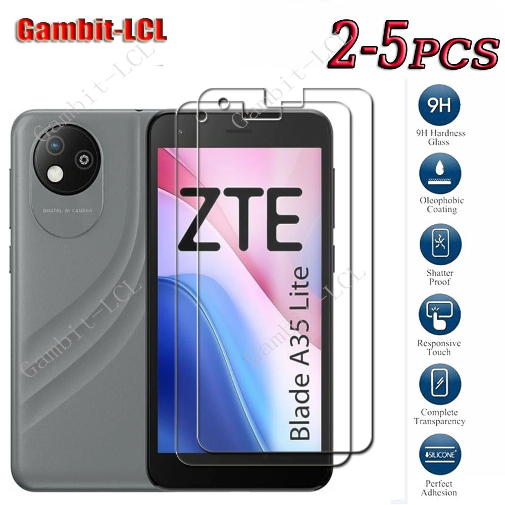 

2-5PCS 9H HD Original Tempered Glass For ZTE Blade A35 Core 4.95" BladeA35Core Lite A35Lite Screen Protector Cover Film