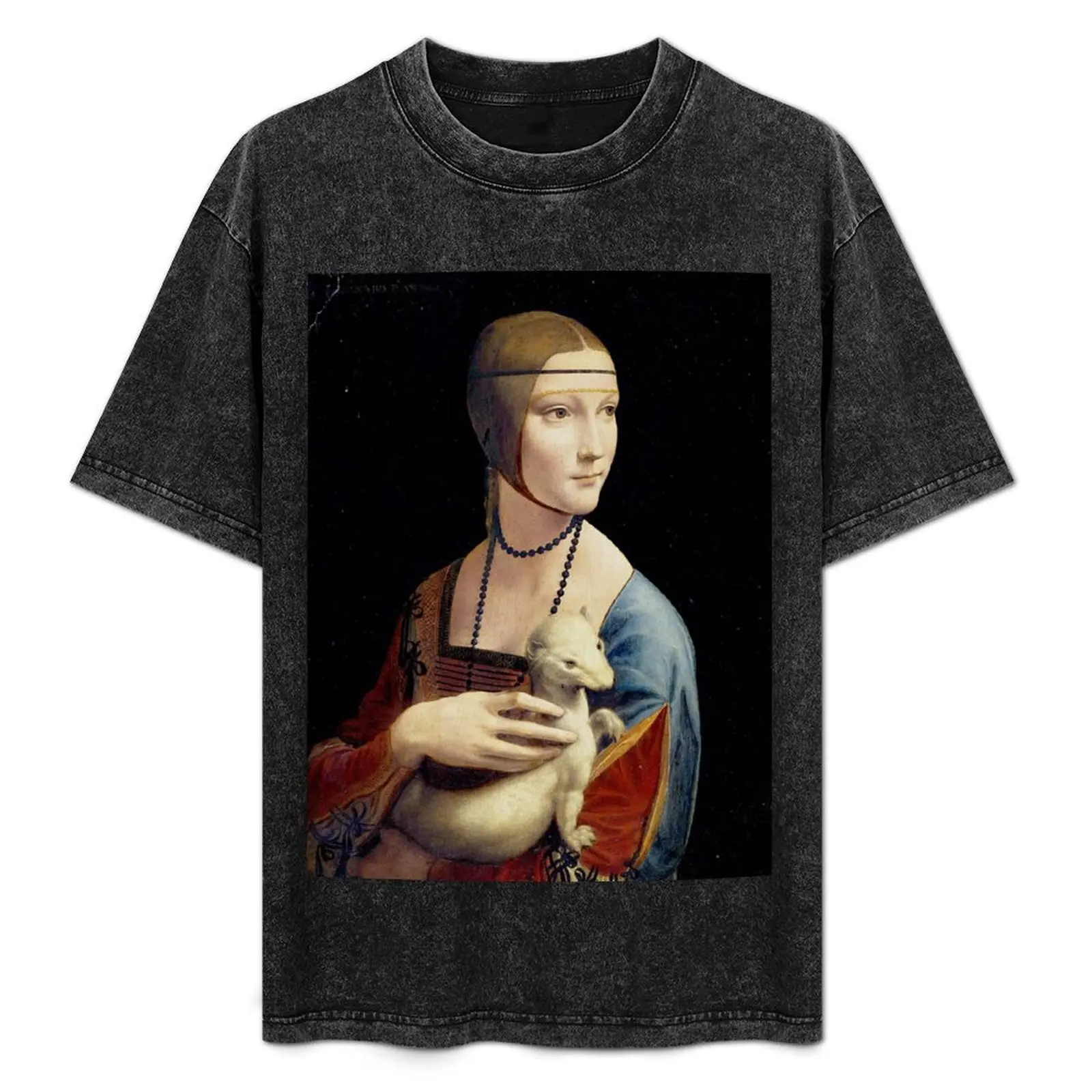 The Lady with an Ermine - Leonardo da Vinci T-Shirt blanks korean fashion anime t shirts T-shirt men