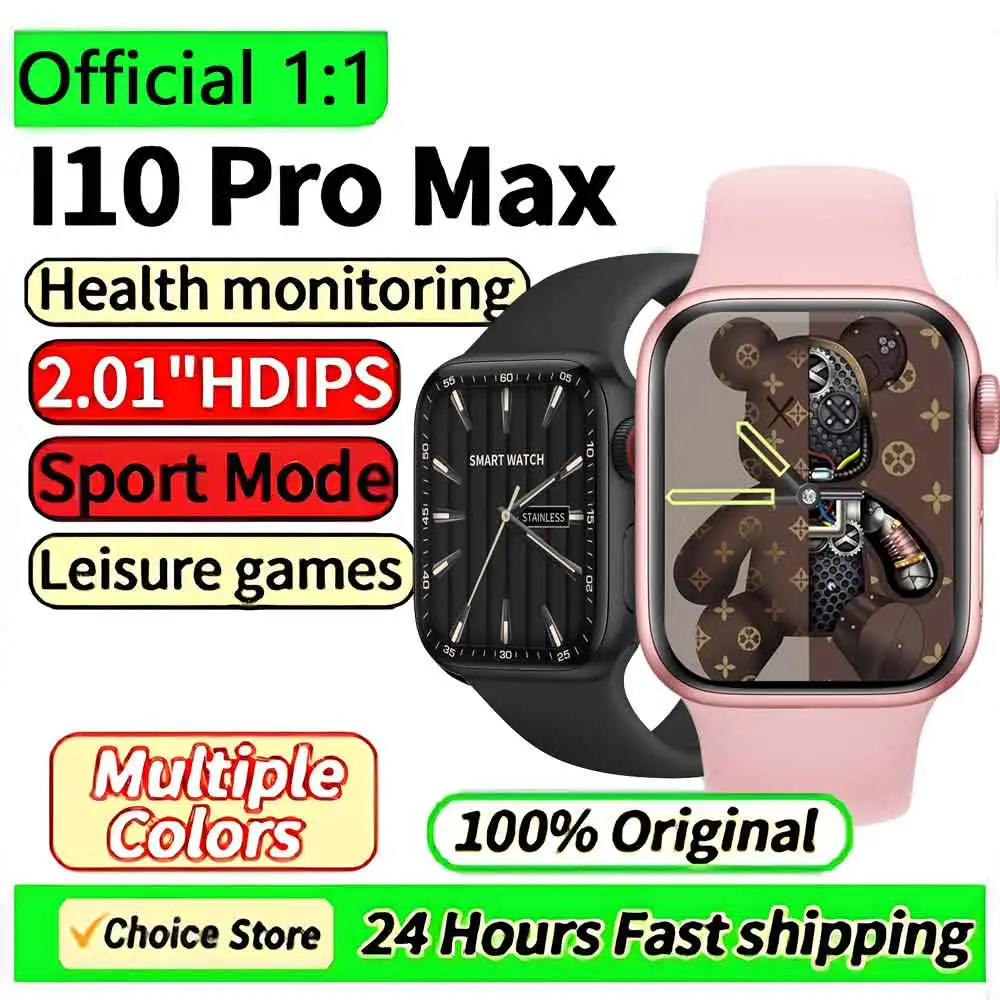 I10 Pro Max 2024 New Smart Watch Dynamic Island Answer Call Sport Fitness Tracker Custom Dial Smartwatch For Men Women Gift New