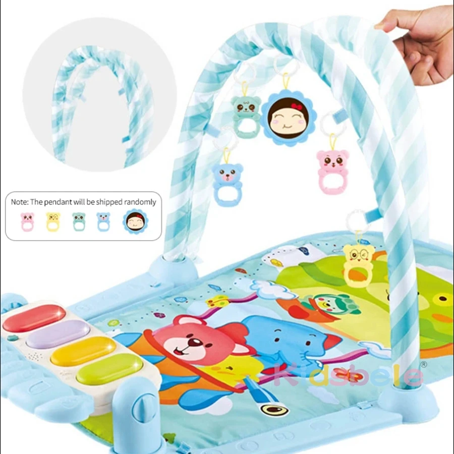 3 in 1 Play Mat Activity Gym per Baby Kick & Play Piano Gym Baby Crawling Play Mat con giocattoli appesi