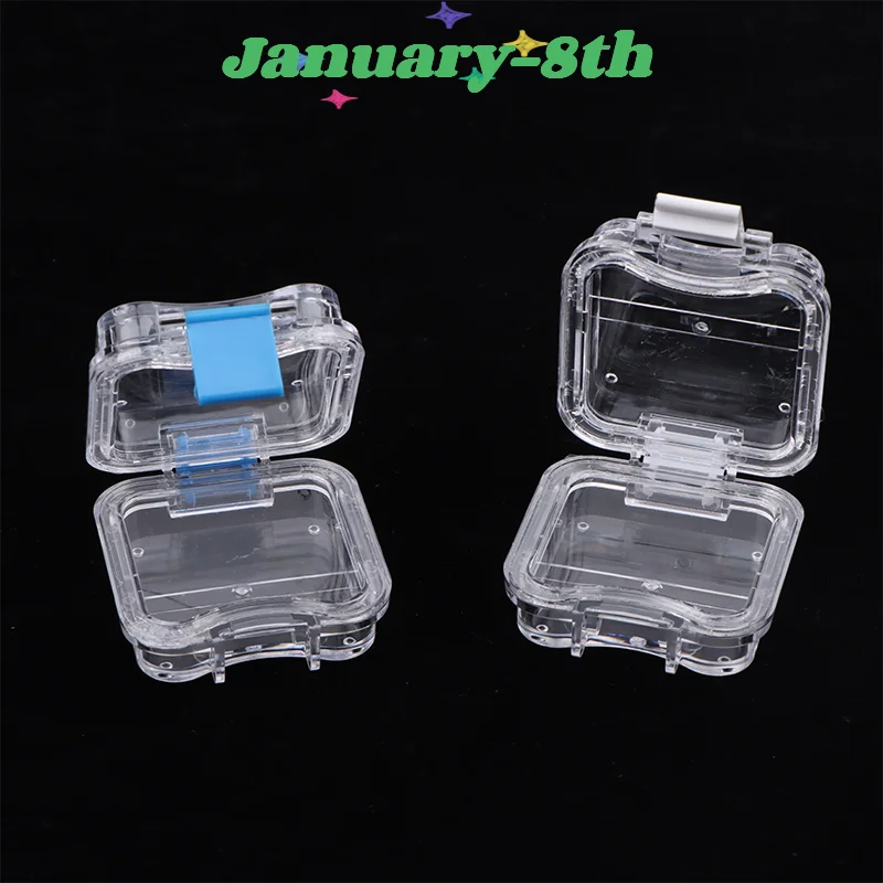 1Pcs Denture Storage Box With Transparent Flexible Film Small Crown Box Dentist Material Box