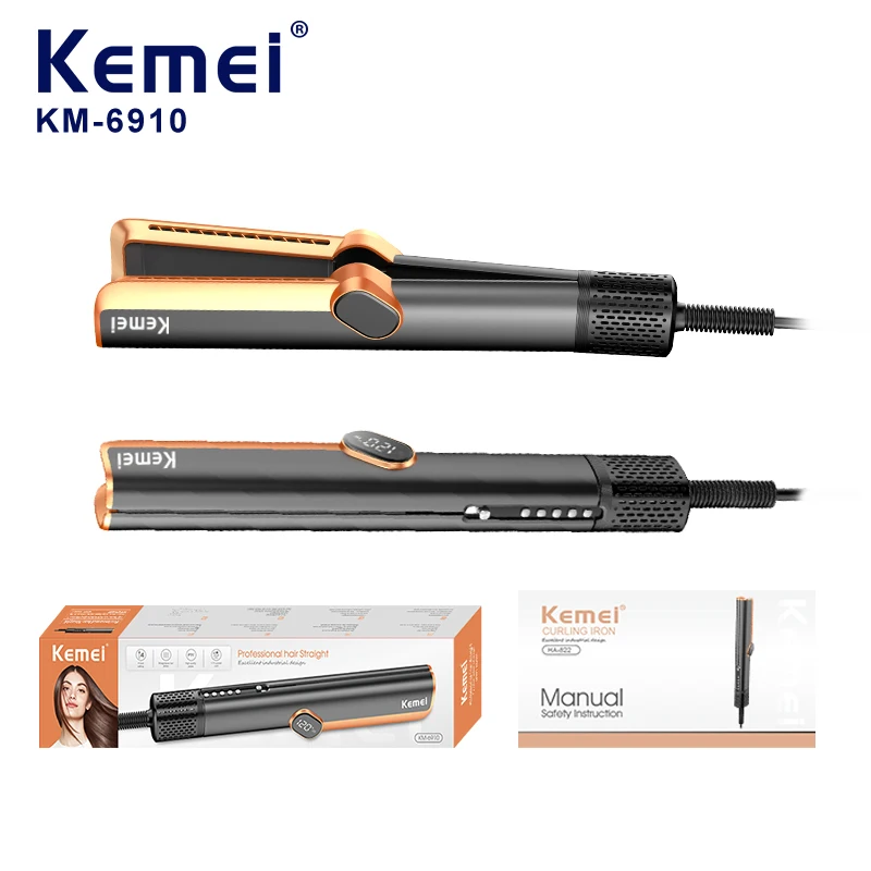 

Km-6910 Plasma Hair Straightener 1000w Power Brushless Motor Air Air Styler Hair Straightener for Dual Wet and Dry