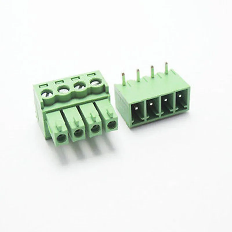 20 Pcs 3.81mm Pitch 4 pin 4 way Looper Angle Screw Terminal Block Plug connector