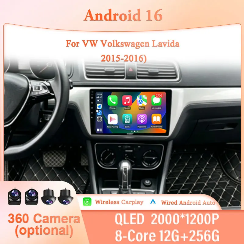 

10" Android 16 for VW Volkswagen Lavida 2015-2016 Car Stereo IPS HD Touch Screen Wireless CarPlay GPS Navi BT 4G DSP Multimedia