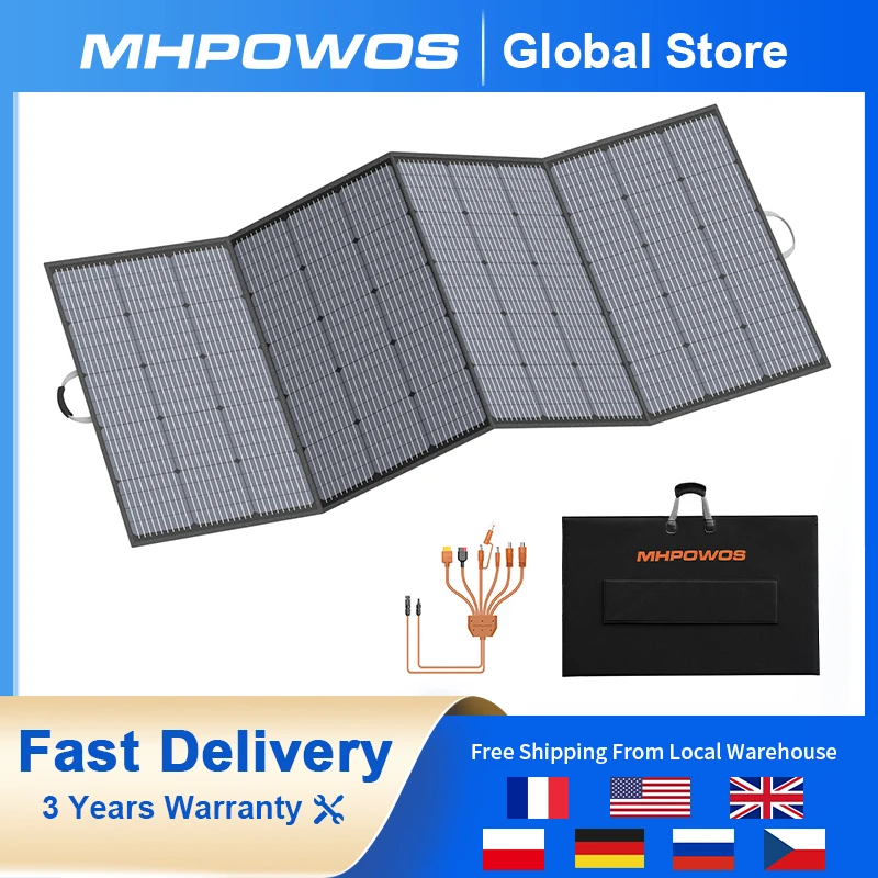 

MHPOWOS 400W Portable Solar Panel 31V Foldable Solar Panel for Power Station/Solar Generator 23.5% Efficiency, IP67 Waterproof