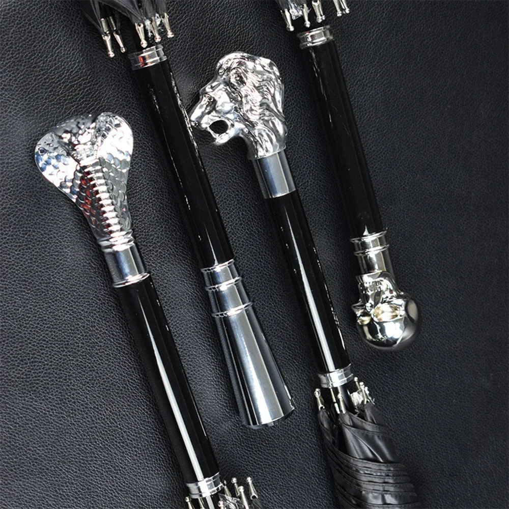 Creative Personality Umbrella Long Handle Black Rubber Straight Bar Lion Horse Snake Skull 12 Zodiac High-end Gift High Density