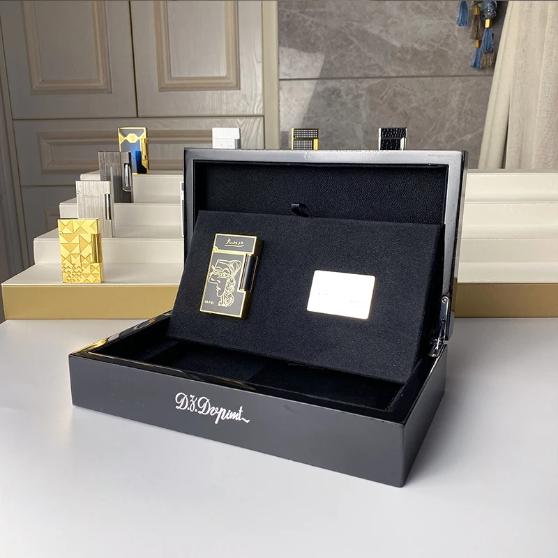 

New commemorative edition single and double flame luxury lighter Ping Sound natural paint cigarette smoking butane lighter 18112