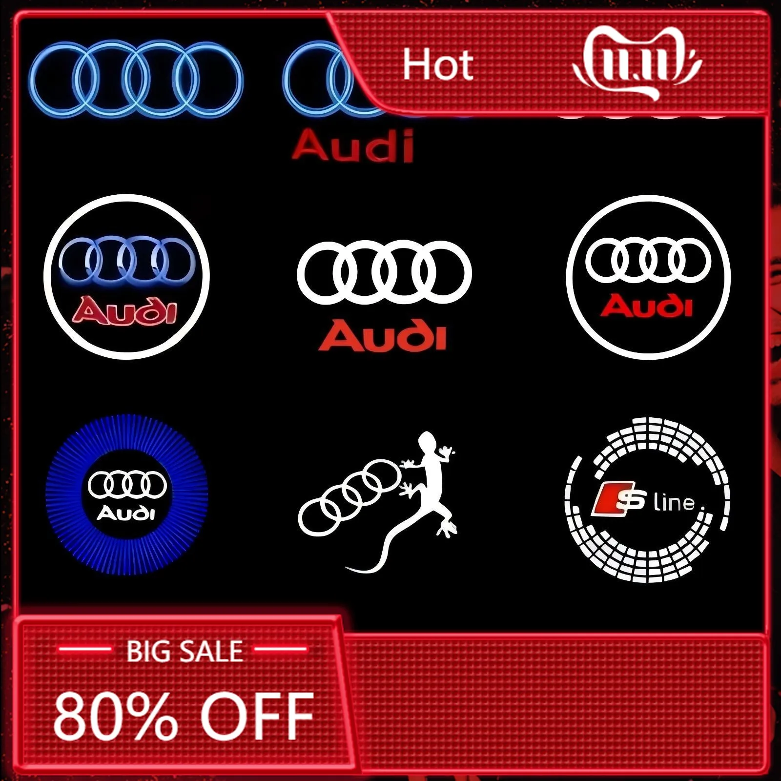 

Новинка 2026: Лазерный проектор логотипа для дверей автомобилей Audi (2 шт.) – для моделей A1, A3 8V 8P 8L, A4 B5 B6 B7 B8, A5, A6, A7, A8, Q3, SQ5, Q5, Q7, Q8, RS