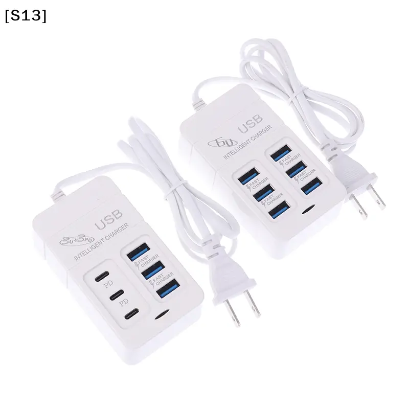 Close-up of the charger's ports