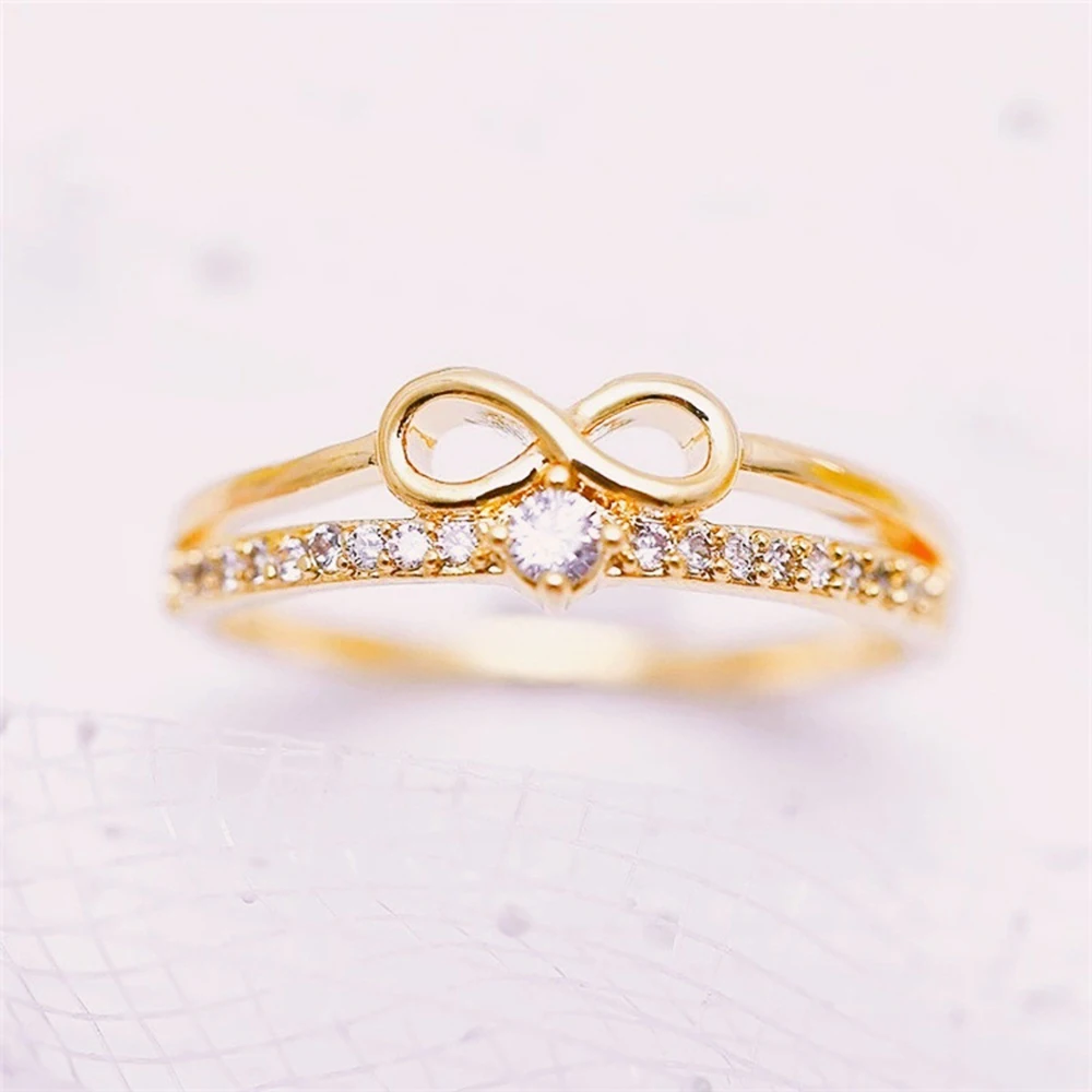 Women's Chic Bow Shape Infinity Ring, Cubic Zirconia