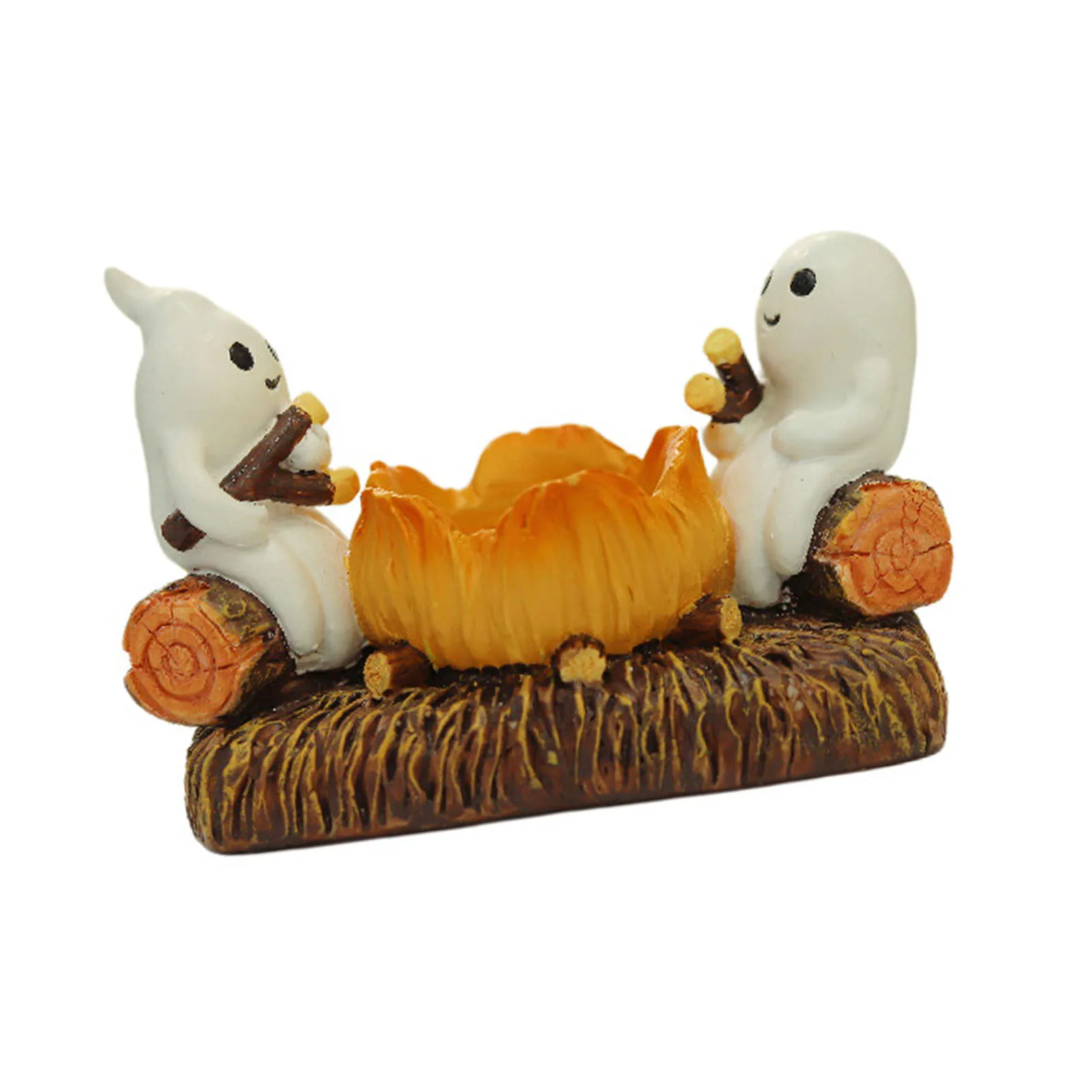 Geist Kerzenhalter Harz niedlich zwei weiße Geist Figur Tischplatte Kerzenhalter Dekoration für Urlaub Ornament Geist Figur