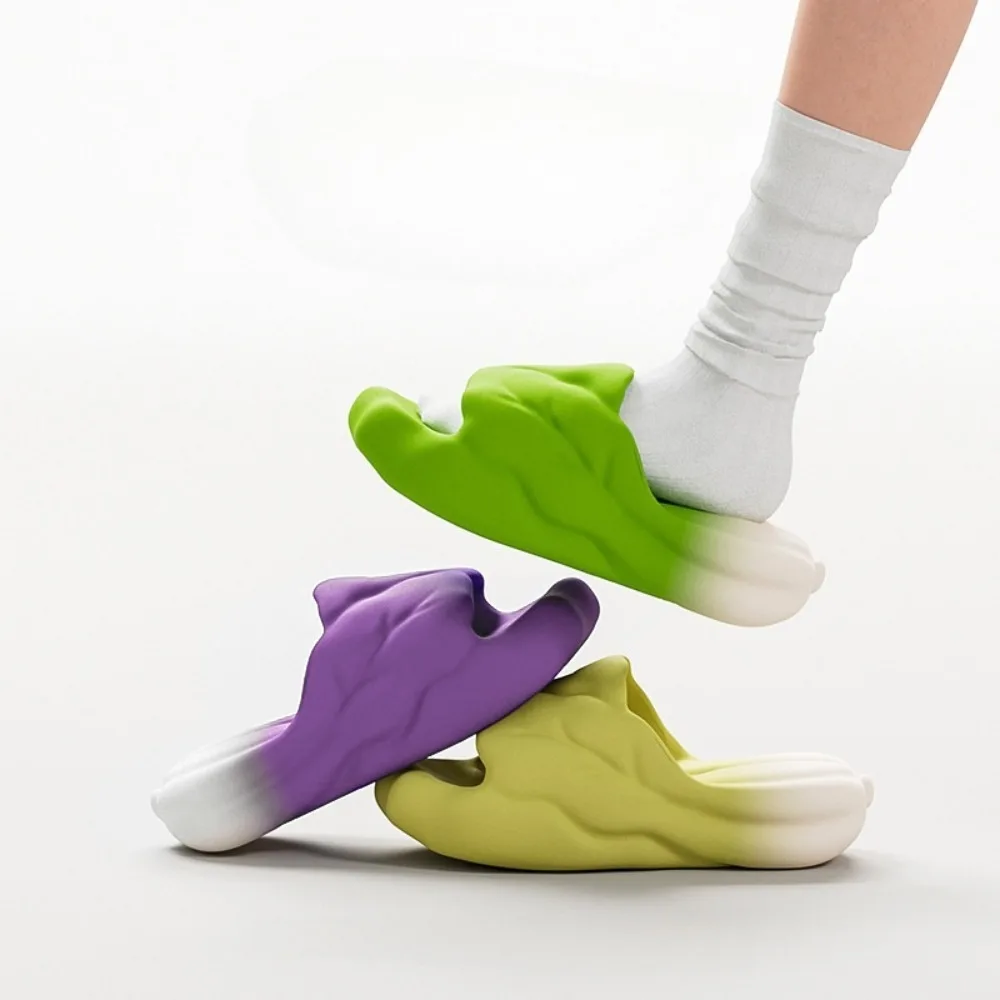 Kreative Simulation Kohl Hausschuhe Weichen Boden Lustige EVA Gemüse Hausschuhe Rutschfeste Dicke Sohle Rote Kohl Rutschen Unisex