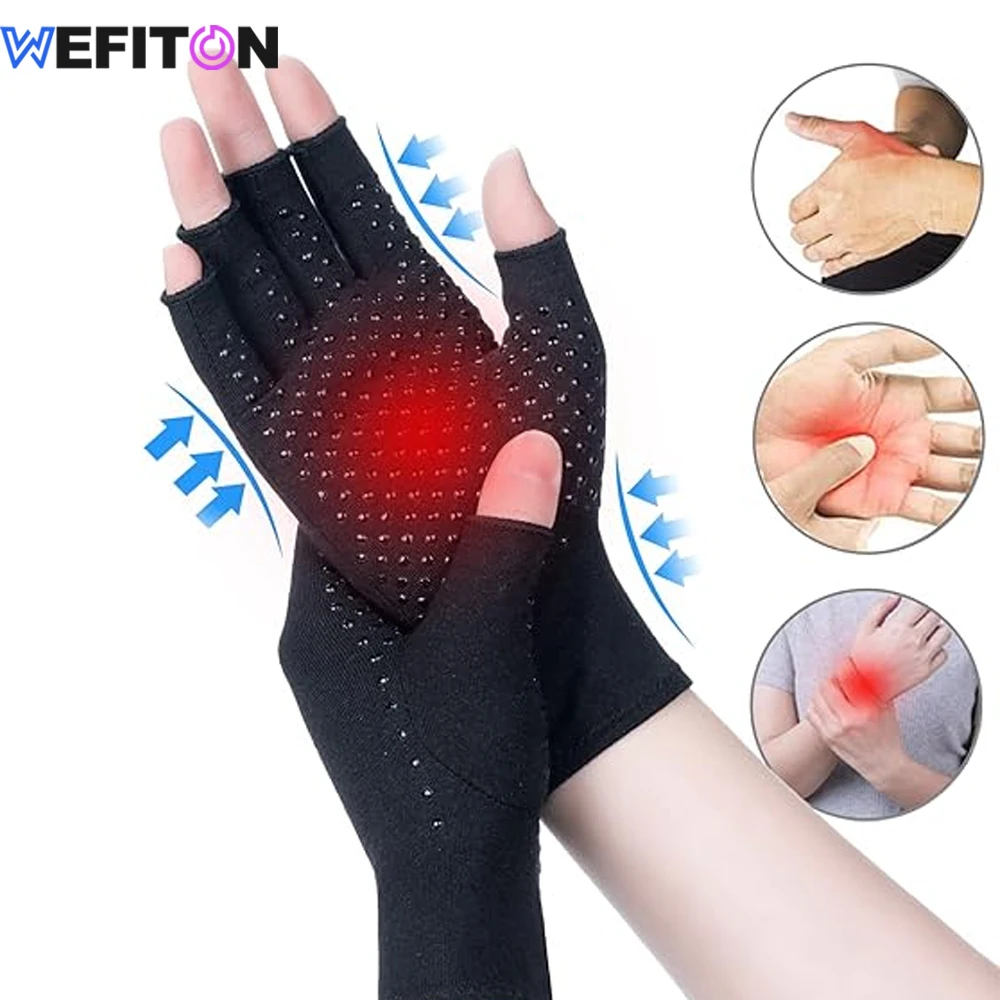 1 Pair Compression Arthritis Gloves Wrist Support Joint Pain Relief Hand Brace Women Men Therapy Wristband Compression Gloves
