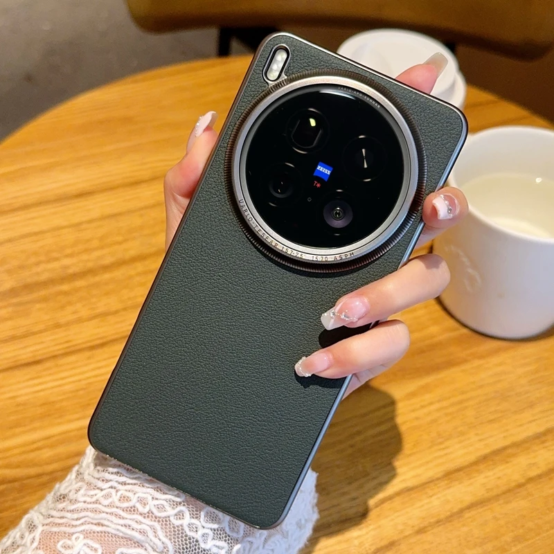 

Для Vivo X200 Ultra X200s чехол модный узор личи из искусственной кожи + гальваническая рамка чехол для VIVO X 200s