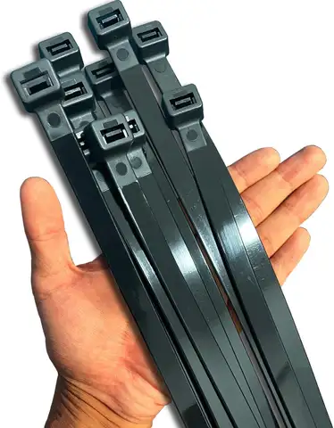 20" Heavy Duty Zip Ties, 250lb, 40 Pack - Black, Extra Large & Strong for Outdoor Use