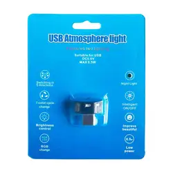 Mini TYPE-C RGB LED Car Light Ambient Night Light Decorative Neon Lamp Auto Interior Atmosphere Emergency