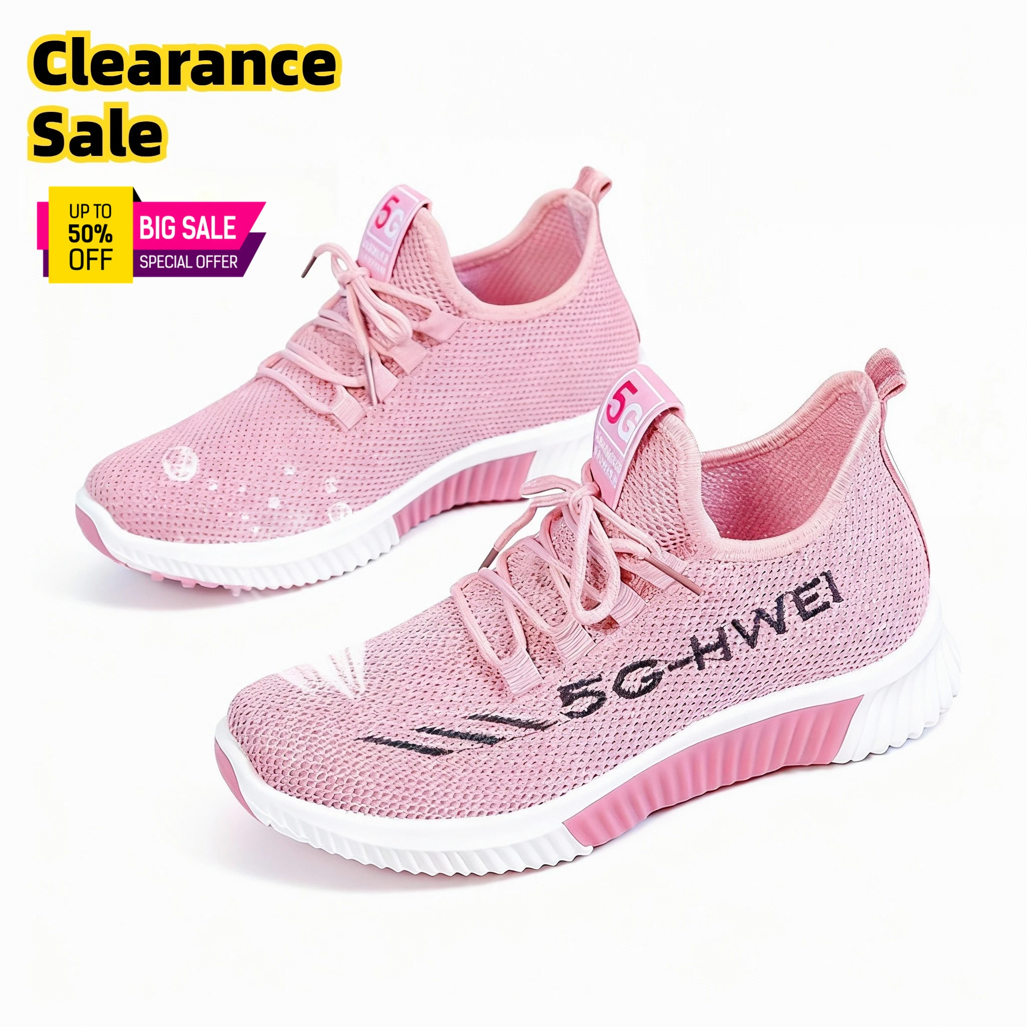 حذاء رياضي نسائي يسمح بمرور الهواء بنعال مبركن مضادة للانزلاق، حذاء جري للياقة البدنية (الصدر على القدم اليمنى معكوسة) #2